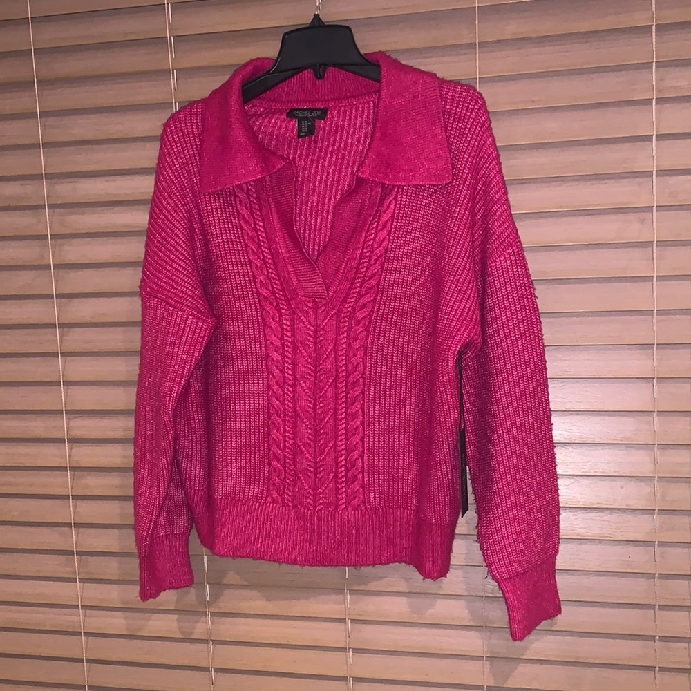 Rachel Zoe Pink Knit Sweater Size XL